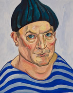 Original oil self portrait painting no.10303